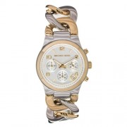 ساعة مايكل كورس  Michael Kors Women`s Chronograph Two toned Twist Chain Bracelet Strap MK3199
